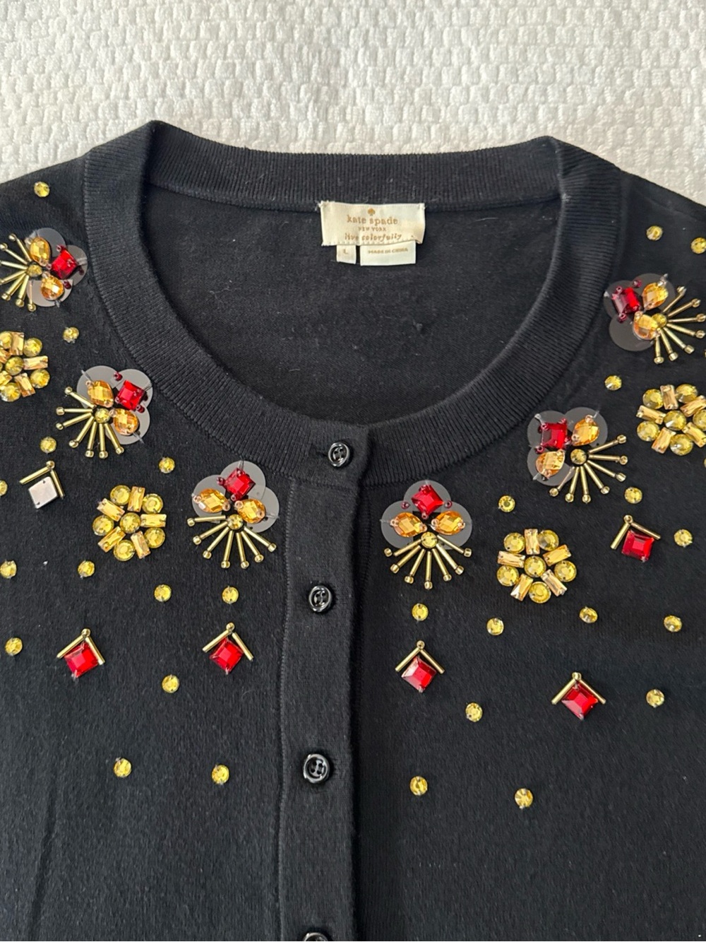 kate spade black crewneck sweater